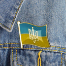 Creative Ukrainian National Flag Brooch Patriotic Badge for Backpack Hat Bag