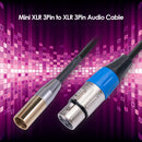 XK101K18 Mini XLR Male to XLR Female Video Audio Cable Adapter for Canon Ca