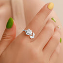 Novelty Girl Open Knuckle Finger Rings Women Adjustable Flower Ring Jewelry