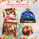 #A Knitted Christmas Hat with LED Lights Sweater Beanies Caps Festive Gift for K