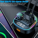 Car Wireless FM Transmitter Adapter Bluetooth 5.0 USB Charger AUX PD Y5H7
