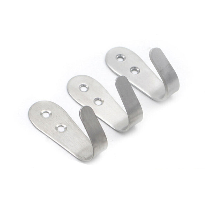 Stainless Steel Door Hook Set with Screws Clothes Hat Wall Hanger (3mm)