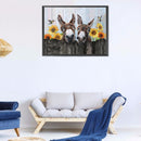 5D Diamond Painting Kit Fence Donkeys Full Round Drill DIY Crafts Mosaic Picture