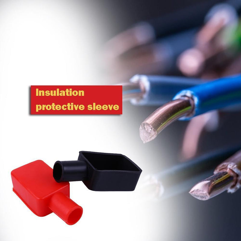2pcs Universal Car Battery Negative Positive Terminal Cover Insulating Protector