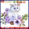 Flower Cat Oil Paint By Numbers Kits Canvas Picture Wall Art DIY Craft Colo