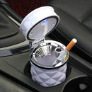 Car Ashtray with LED Lights Auto Cigarette Container Holder Box (White) Newly