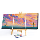 3 Panels Sunset Couples Oil Paint By Numbers Kits DIY Craft Coloring Drawing Art