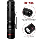 Zoom Flashlight Pen Clip Illuminated Flashlight Rechargeable USB Camping Lamp