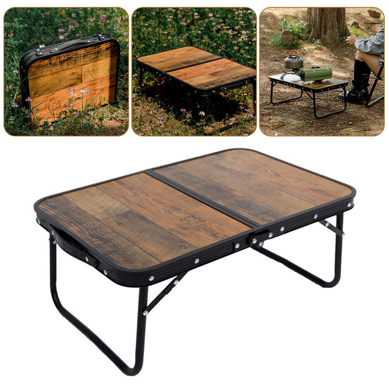 Mountainhiker Outdoor Table Multi-Purpose Table Desk Retro Wood Grain for H