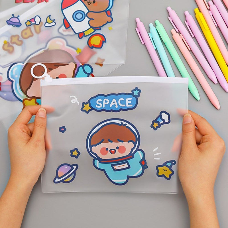 Stationery Organizer Pencil Case Ring Zipper File Bag Stationery Storage Bag