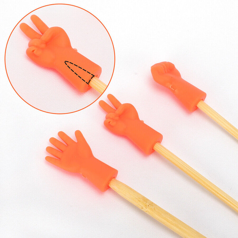 6pcs Cute Knitting Point Cap Needle Tip Protector Anti-shedding (Orange)