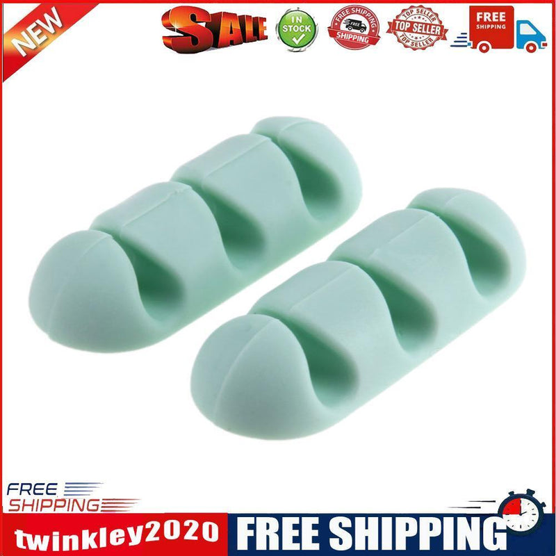 Mini Adhesive Ethernet Charging Data Earphone Cable Organizer Tool(Green)