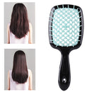 Wide Teeth Air Cushion Comb Scalp Massage Salon Hair Brush (Black Blue)