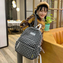 Fashion Plaid Backpack Student College Schoolbag Fresh Teenager Laptop Bookbags