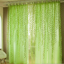 Pastoral Style Willow Floral Window Curtain Living Room Decor(Green)