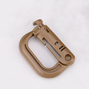 Outdoor D-Shaped Backpack Carabiner Plastic Steel Hanging Clasp (Khaki) Newly