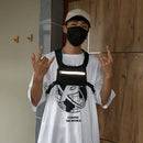 Street Shoulder Bag Women Men Hip Hop Vest Chest Pouch (2 Reflective Black)