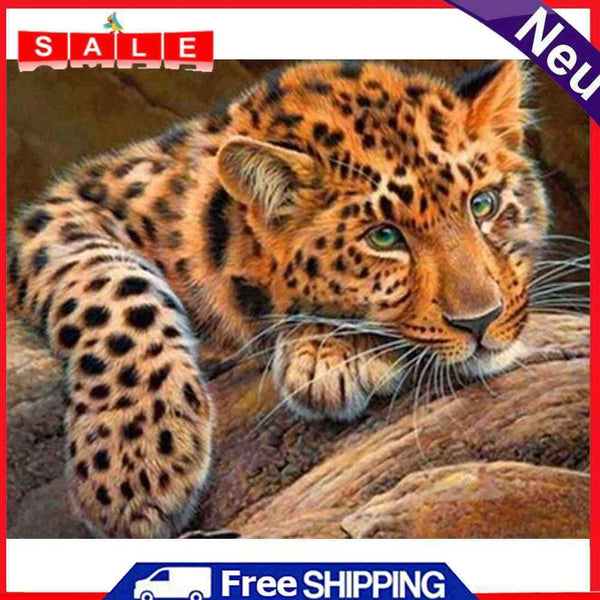Leopard Oil Paint By Numbers Kits Canvas DIY Craft Coloring Drawing Home Decor