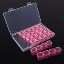 28 Slots Storage Box Nail Art Rhinestone Jewelry Display Case (Pink)