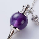 Amethyst Ball Dowsing Pendulum Healing Divination & Gift Meditation Crystal I2E4
