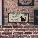 Cat Home Retro Metal Plate Tin Sign Poster Plate Iron Painting Wall Home Art