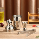 Stainless Steel Bamboo Trapezoid Drinks Shaker Barware Bar Set Cocktail Set