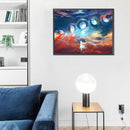 Planet Girl Oil Paint By Numbers DIY Handpainted on Canvas Wall Art Picture