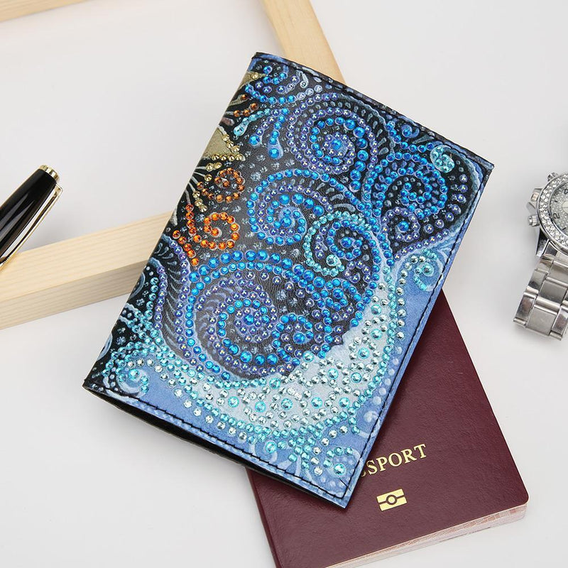 DIY Special Shaped Diamond Painting Leather Passport Protection Cover Gift Newly