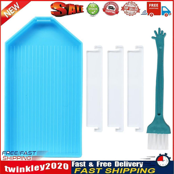 Diamond Painting Plastic Bead Trays with Slot Nail Art Dotting Tool (Blue) Newly