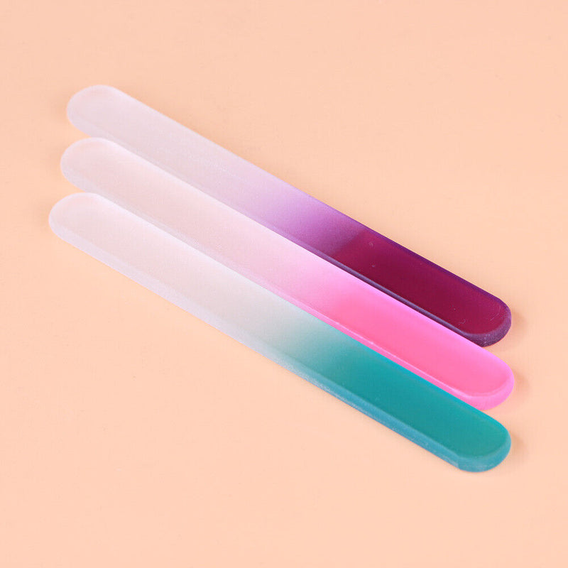 3pcs/set Durable Crystal Glass Nail Manicure Device Nail File Tool for Baby