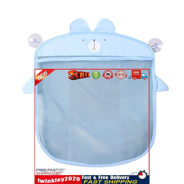 Water Toys Storage Bag Toys Organizer with Traceless Suction Cups (Blue) Newly