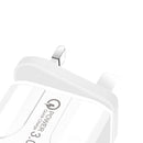 5V 2.4A 3 Port USB Smart QC 3.0 Fast Charging Travel Wall Phone Charger Adapter