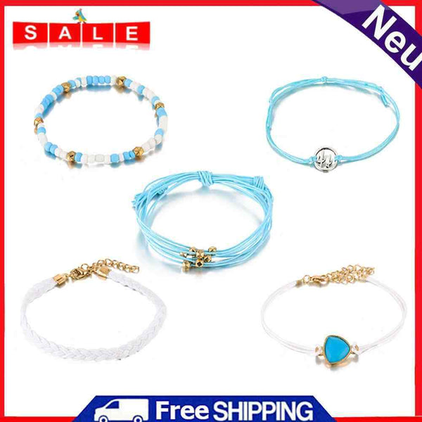 Multilayer Weave Rope Ethnic Bohemian Beads Shell Bangle Jewelry Gifts Bracelet