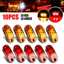 Red Amber Oval Truck Trailer LED Lights 2.5" Front Rear Side Marker Indicators