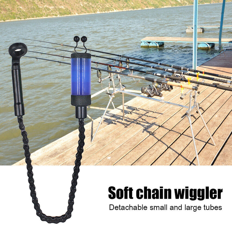 Fishing Bite Alarms Chain Wiggler Fish Bite Indicator Wobbler Tools (Blue) Newly