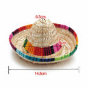 Cat Buckle Costume Mexican Straw Cap Pet Ornaments Sombrero Pet Straw Hat