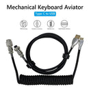 2pcs Mechanical Keyboard Cable Type-C USB Aviation Spring Wire (Black)