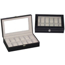 12 Grids PU Leather Watch Box Storage Case for Jewelry Display Organizer Holder