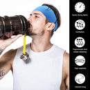 Women Men Elastic Headband Breathable Sweat Absorption Headdress (Gray)
