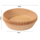 30pcs Air Fryer Steamer Paper Liners Baking Oil Paper Mat (Beige 16x4.5cm) Newly