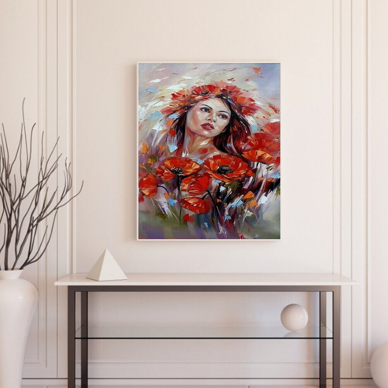 Girl Oil Paint By Numbers Kit DIY Acrylic Painting on Canvas Frameless Drawings