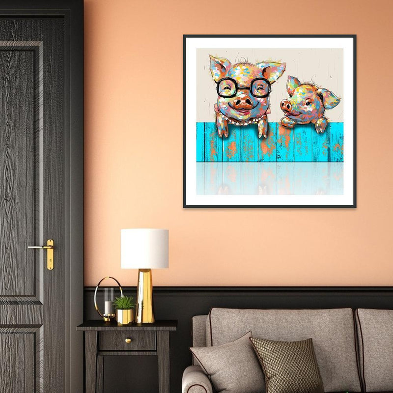 5D DIY Full Drill Diamond Painting Pig Cross Stitch Mosaic Kit Bedroom Wall Arts
