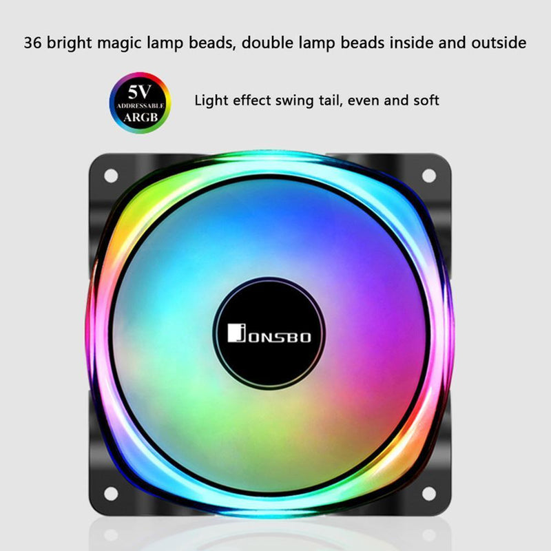FR-701 PC Case Fan 9 Blade Addressable RGB LED PWM Cooling Fan (Forward)