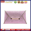 Women PU Evening Bag Solid Sequins Envelope Zipper Handbag Ladies Wedding Purse