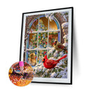 5D Full Round Diamond Painting DIY Christmas Snow Bird Living Room Decoration