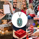 Retro Turquoises Women Necklace West Ethnic Jewelry Statement Drop Pendants