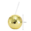 #A 600ml Disco Mirror Ball Cups Cocktail Cup with Straw Nightclub Party Wine Gla