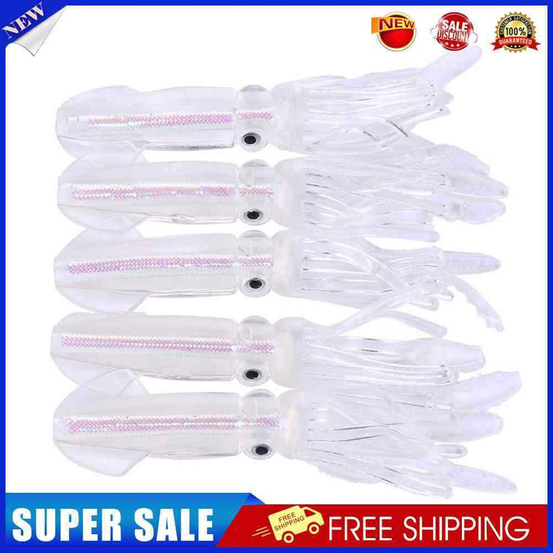 #A 5pcs Squid 10cm 8g Lures Simulation Artificial Wobbler Soft Fishing Bait Tack