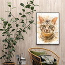 Cat Oil Paint By Numbers DIY Handpainted on Canvas Wall Art Picture Crafts
