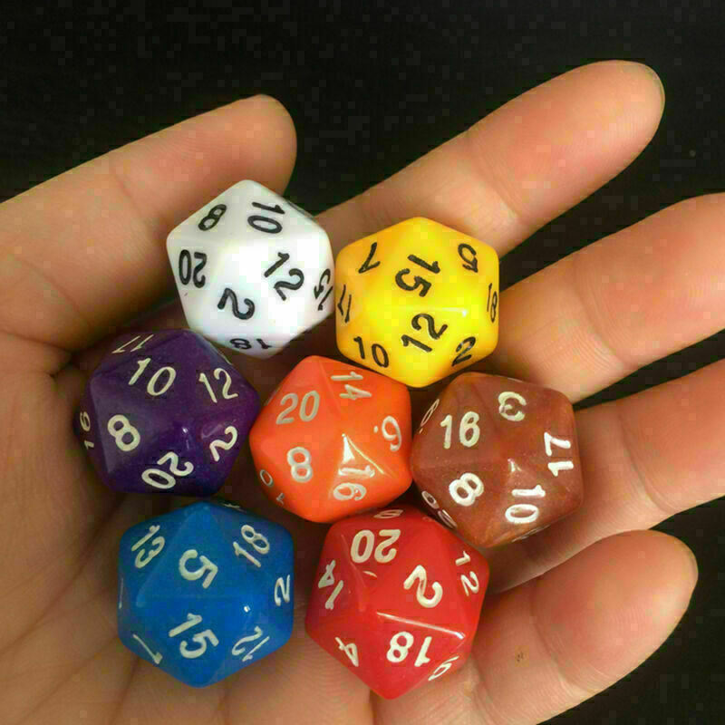D20 Gaming Dice Twenty Sided Die RPG D&D Six Opaque Random Color